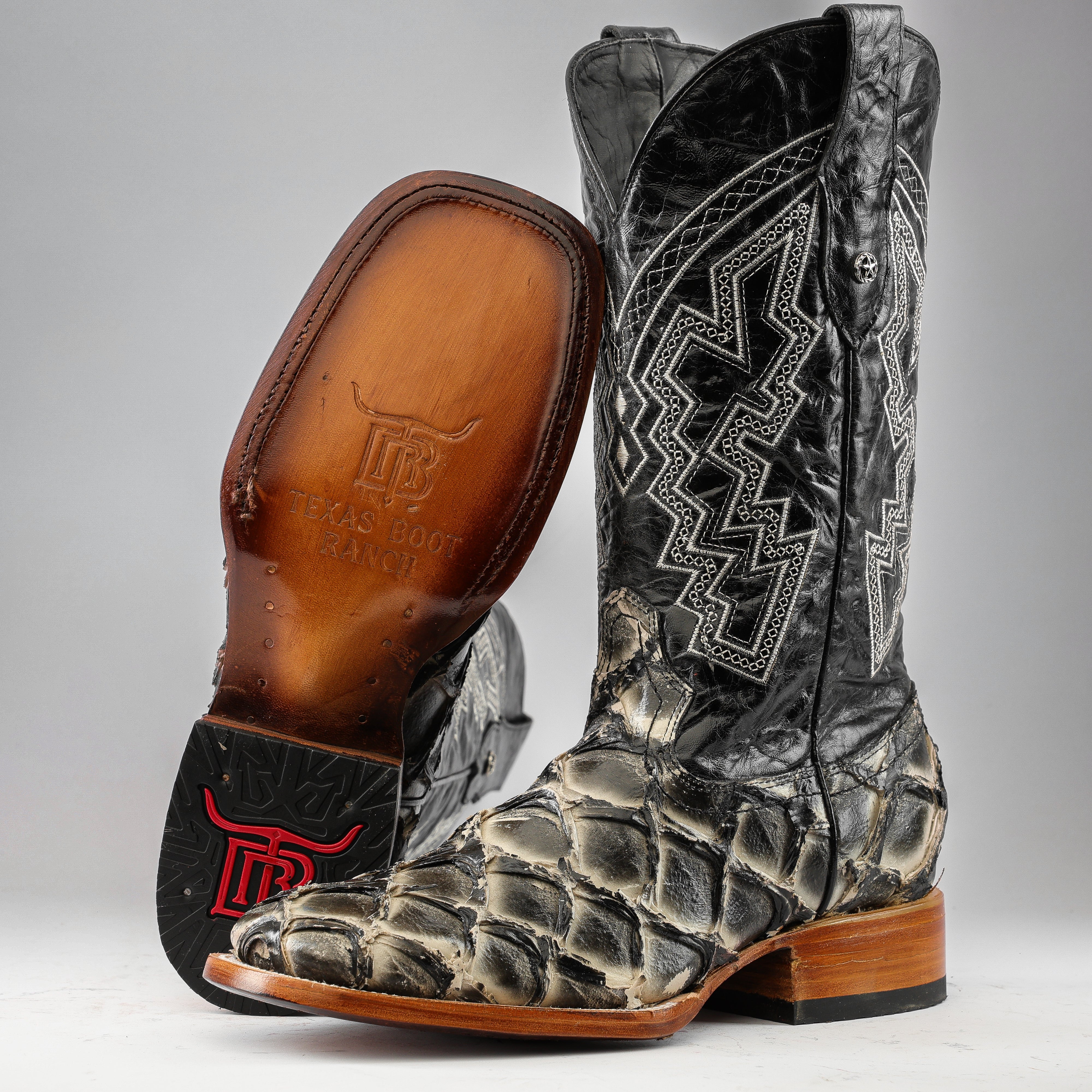 Orix Jumbo Pirarucu Leather Boots - Square Toe – Texas Boot Ranch
