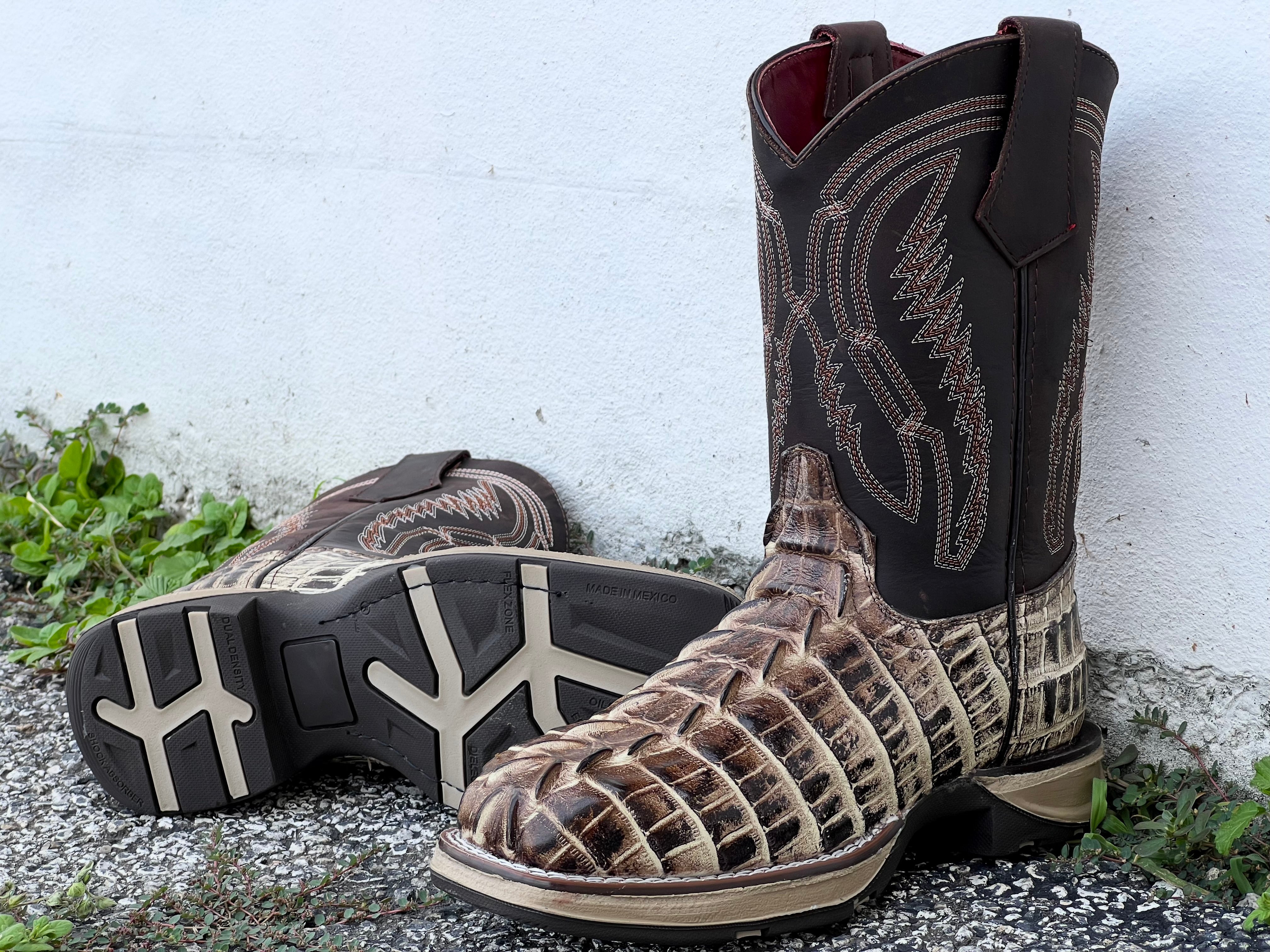 Men's Orix Caimán Tail Leather Work Boots - Composite Toe – Texas