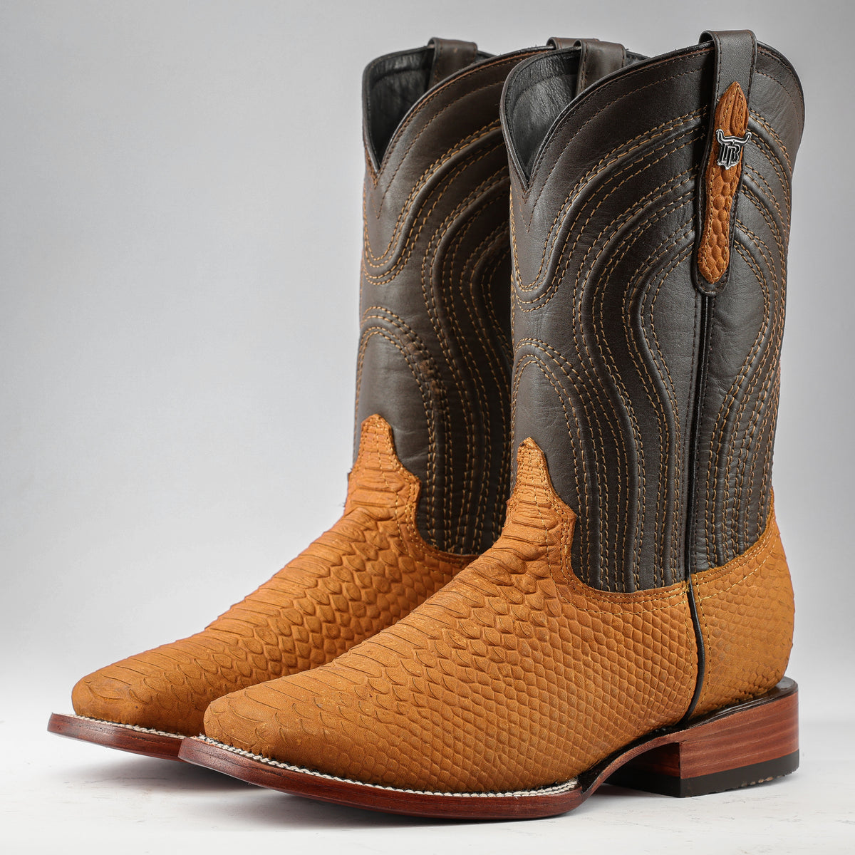 Matte Honey Python Leather Boots - Square Toe – Texas Boot Ranch