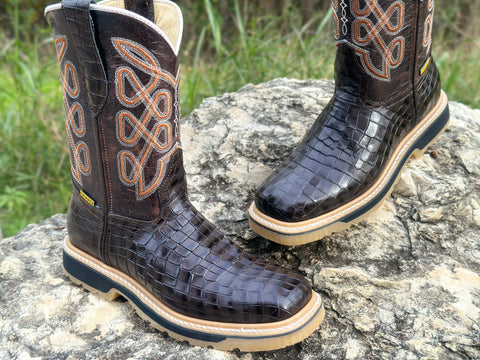 Alligator steel toe boots sales