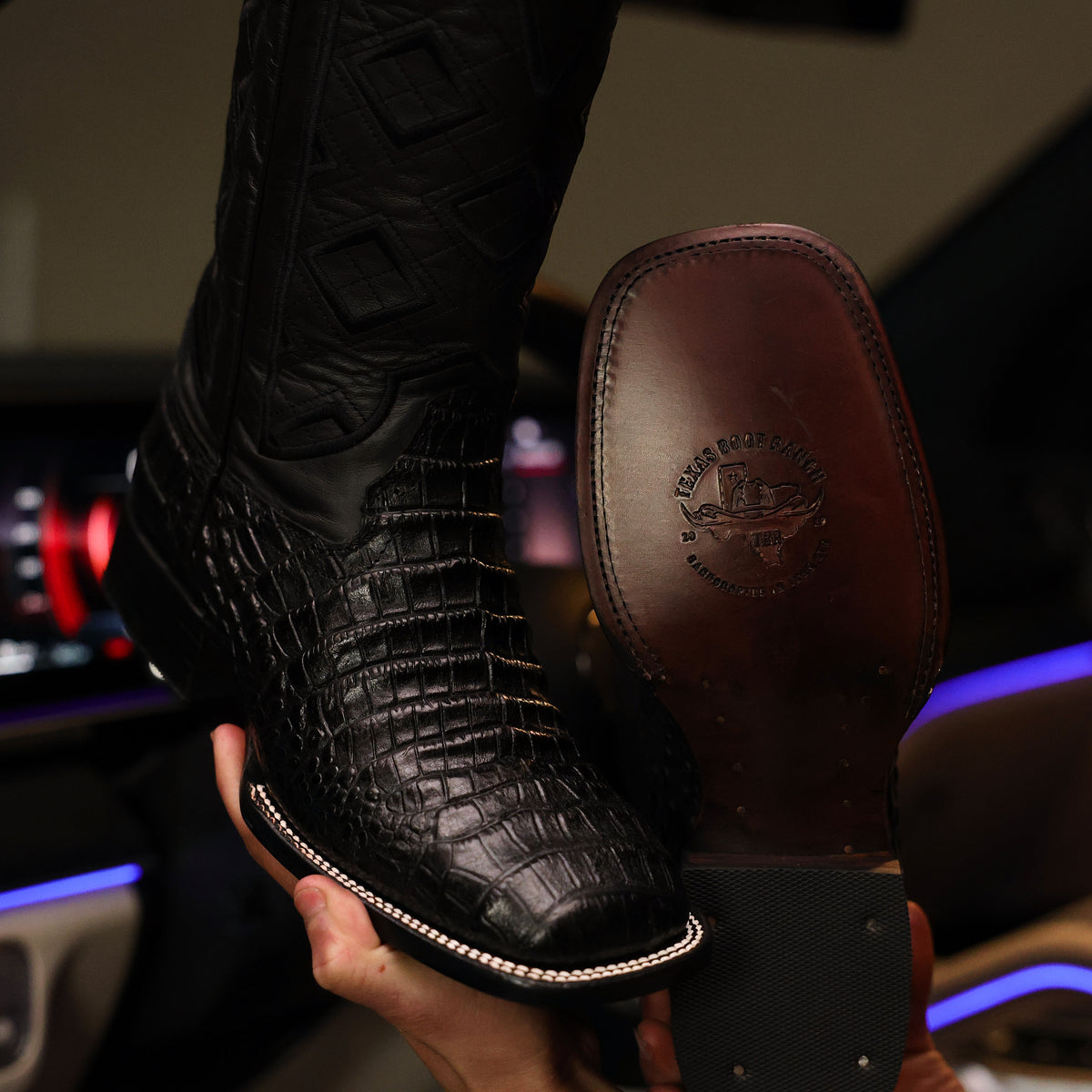 Black American Gator Belly Leather Boots - Square Toe – Texas Boot Ranch