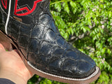 Men’s Black Pirarucu Leather Boots With black Shaft