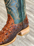 Men’s Manglar Crocodile Leather Boots With Green Shaft