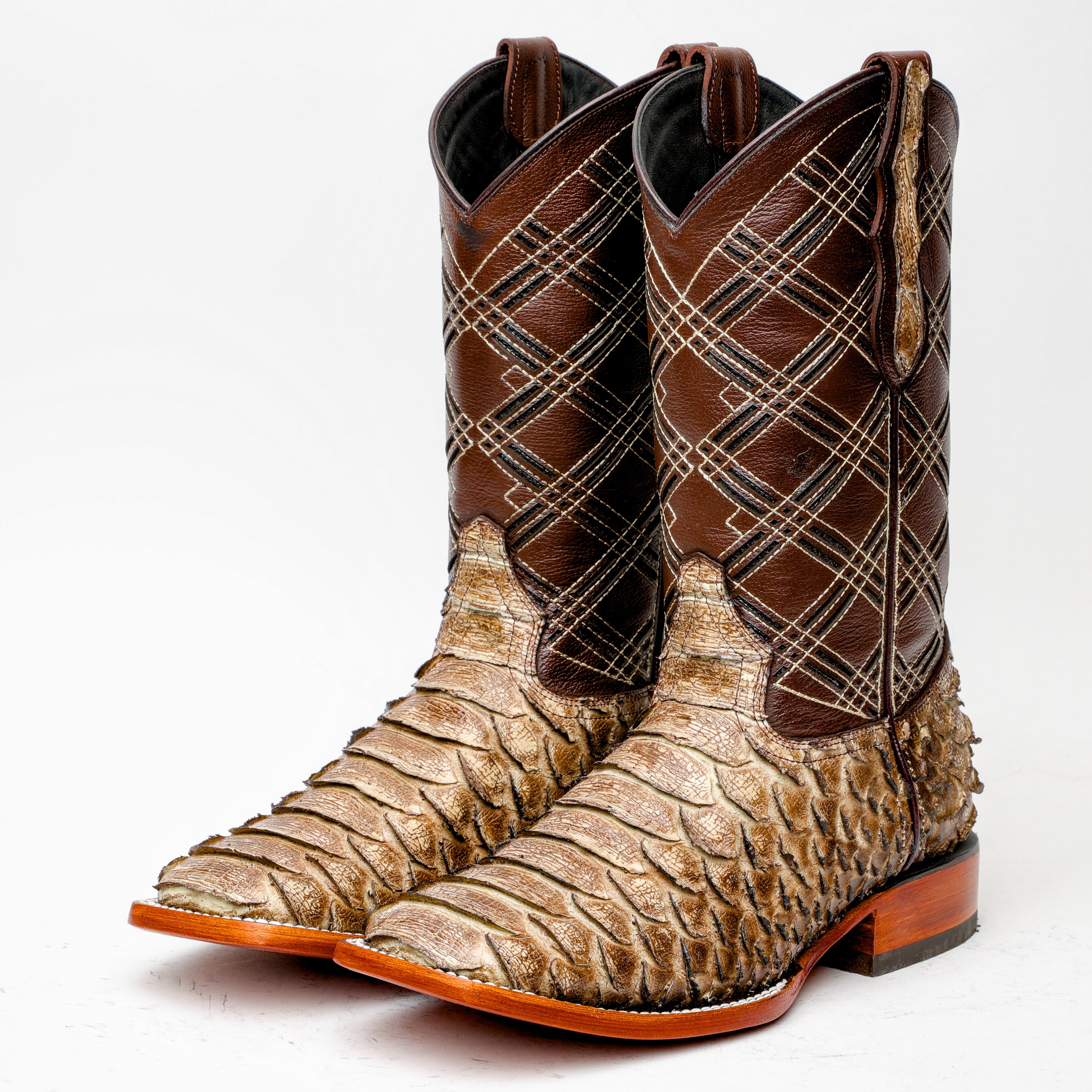 Rustic Desert Jumbo Python Leather Boots - Square Toe – Texas Boot