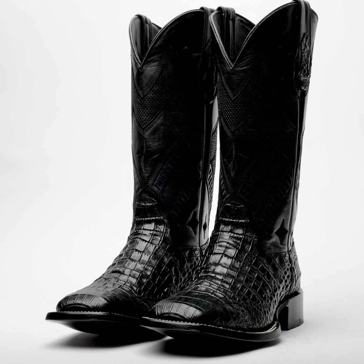 Total Black Caiman Belly Leather Boots - Square Toe – Texas Boot Ranch