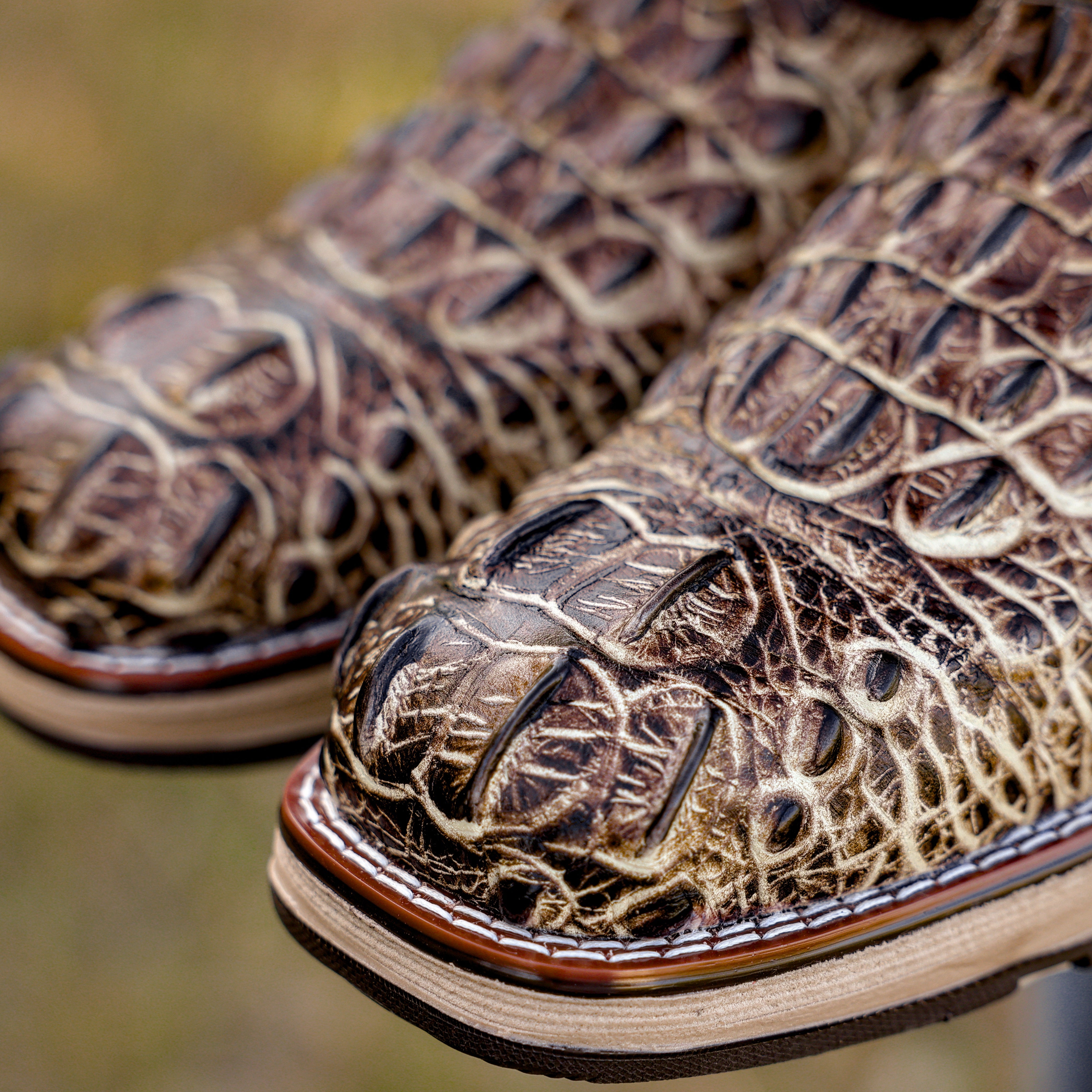 Desert Orix Caiman Neck Leather Boots With 3D Lightweight Sole