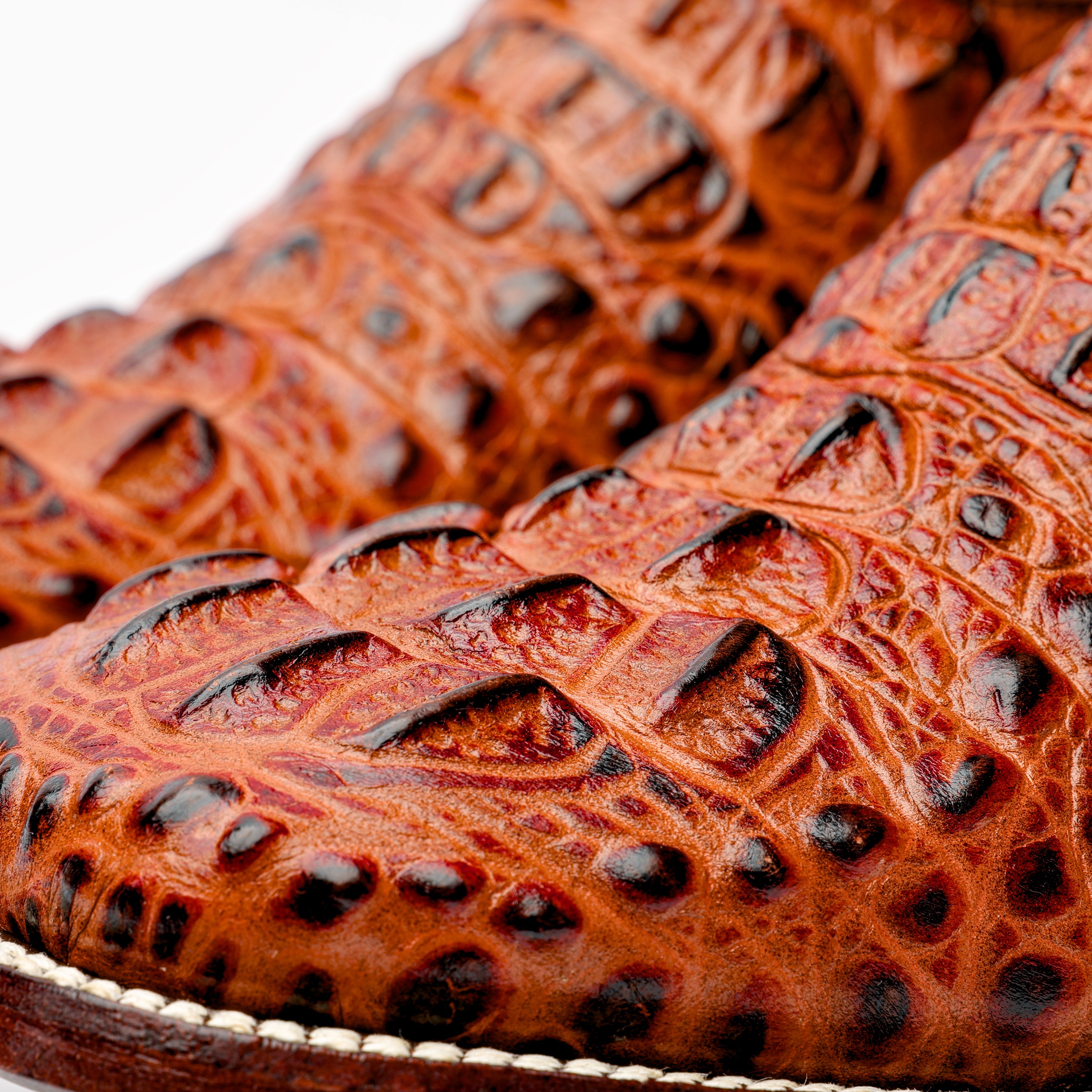Cognac Caiman Neck Leather Boots - Square Toe – Texas Boot Ranch