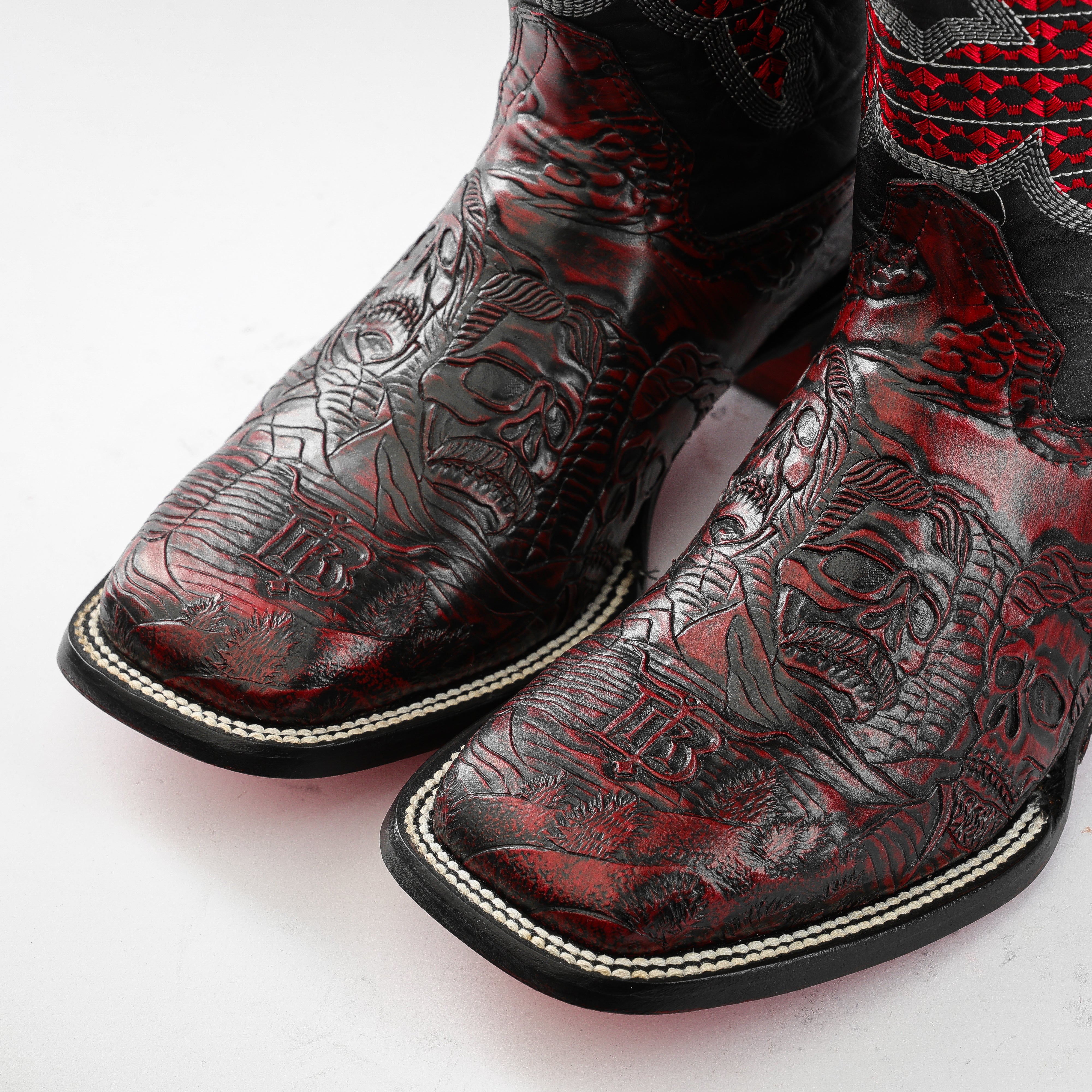 The Silent Four” Black Cherry - Square Toe – Texas Boot Ranch