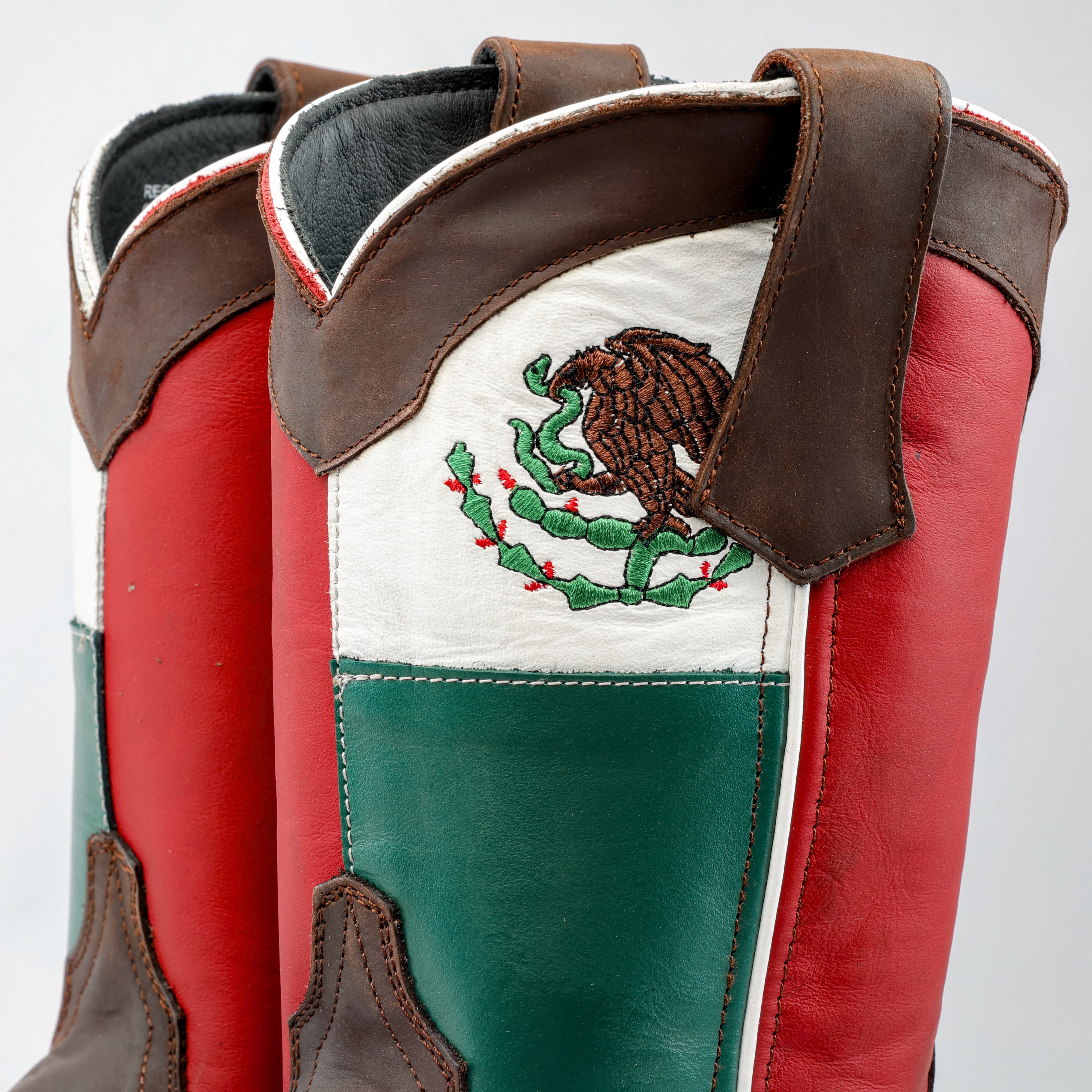 Brown MEXICO Flag Leather Work Boots - Composite Toe – Texas Boot