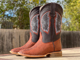 Men’s Cognac Python Leather Boots With Brown Shaft