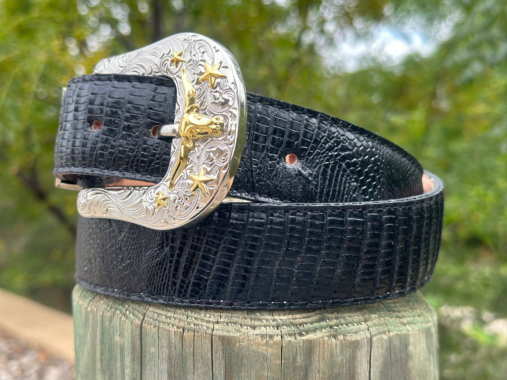 Cedar Crocodile Leather Belt 34