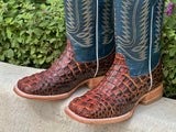 Men’s Manglar Crocodile Leather Boots With Navy Blue Shaft