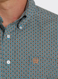 Men’s Cinch Turquoise and Toffee Button Down Shirt