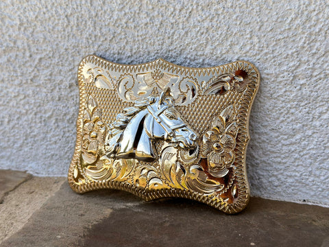 Horse Head Gold Plated Buckle