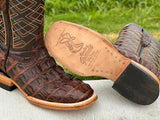 Men’s Brown Horn-Back Leather Boots With Brown Shaft