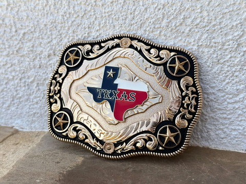 Texas Gold And Black Plated Buckle