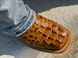 Men’s Honey Crocodile Leather Boots With Brown Shaft
