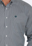 Men’s Cinch Teal Printed Button Down Shirt