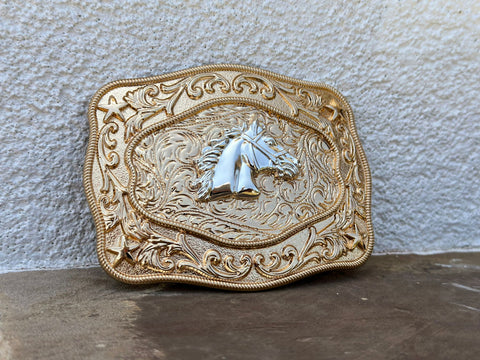 Horse Hand Gold Plated Buckle
