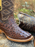 Men’s Brown Crocodile Leather Boots With Brown Shaft