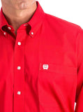 Men’s Cinch Solid Red Long Sleeve Button Down Shirt