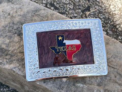 Texas Brown And Silver Plated Buckle
