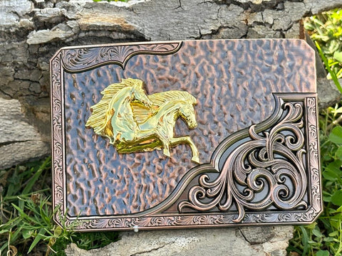 Brown Two Horse Buckle