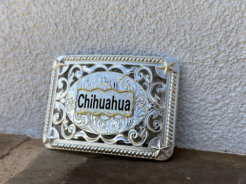 Chihuahua Silver Plated Buckle