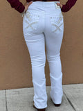 Women’s S1282-PB30 White Boot Cut Jeans