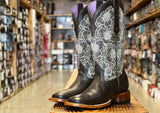 Women’s Brown Leather Boots With Embroidery Shaft