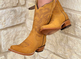 Women’s Butter Color Suede Snip Toe Boots