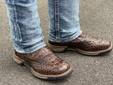 Men’s Brown Crocodile Leather Non Steel Work Boots