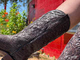 Women’s Chocolate Brown Hand-Tooled Leather Boots