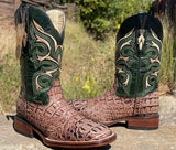 Mens Orix Crocodile With Green Shaft Leather Boots