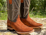 Men’s Brown Rough-Out Boots With Black Shaft