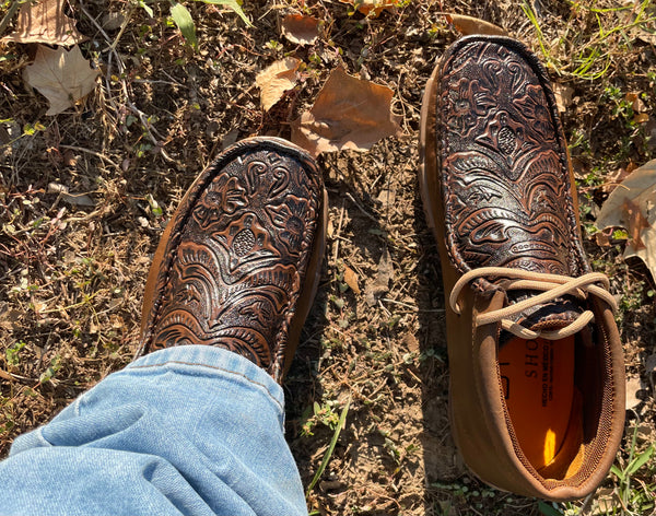 Tooled leather discount sperrys