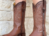 Women’s Ombré Leather Boots With Embroidery Shaft