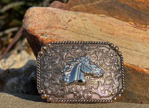 Gold Plated Horse-Head Buckle