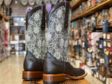 Women’s Brown Leather Boots With Embroidery Shaft