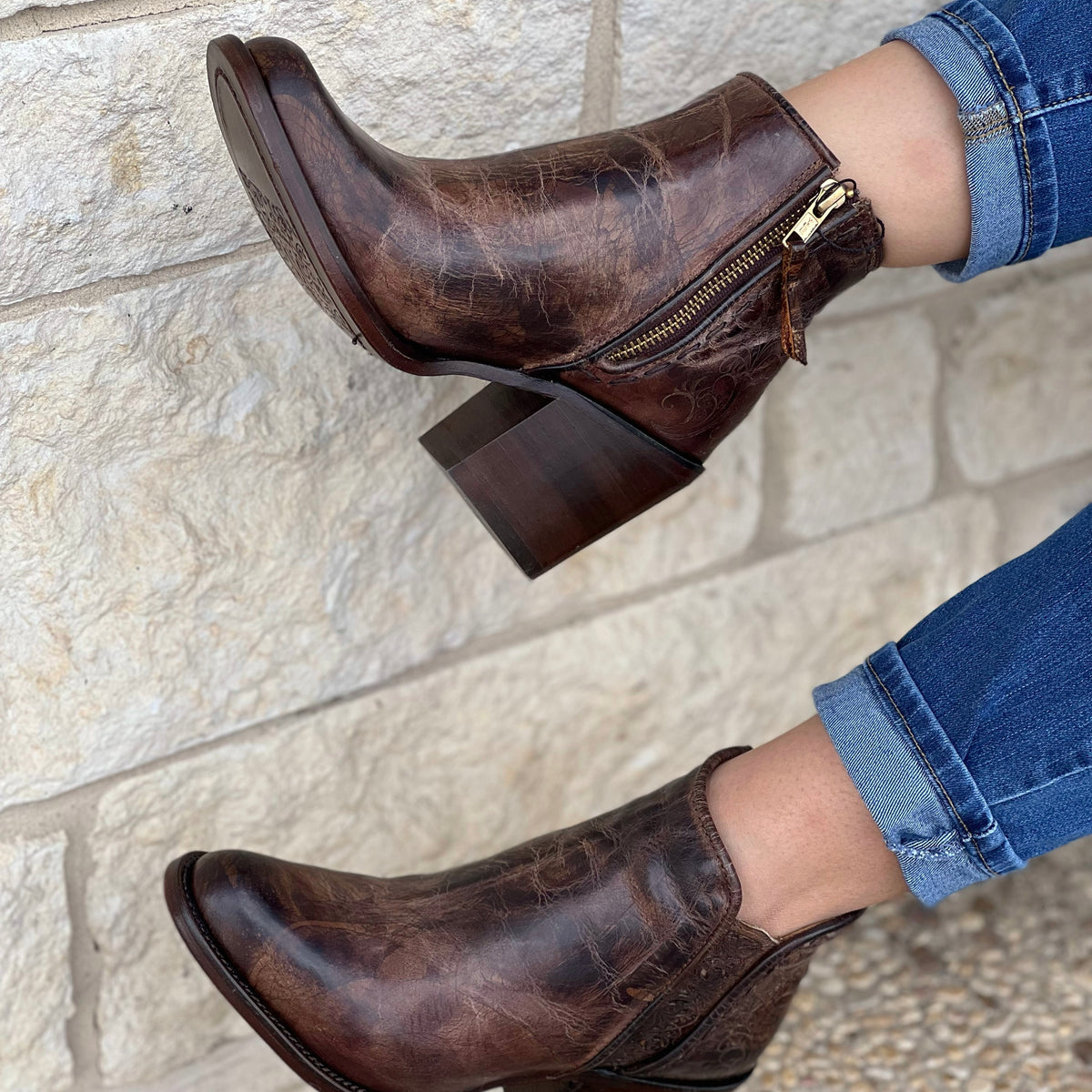 Women’s Rustic Brown Artesanal Ankle Boots – Texas Boot Ranch