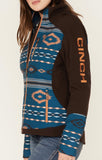 Cinch Women’s Brown With Blue Aztec Print