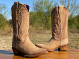 Women’s Camel Suede Leather Boots-Snip Toe