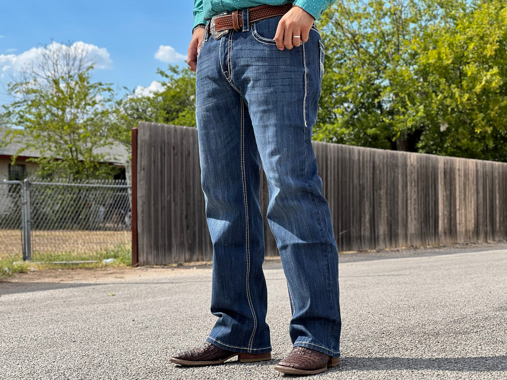 MEN'S REGULAR FIT STRETCH STRAIGHT BOOTCUT JEANS – Texas Boot Ranch