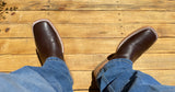 Men’s Brown Leather Ankle Boots—Square Toe