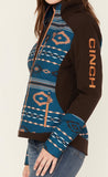 Cinch Women’s Brown With Blue Aztec Print