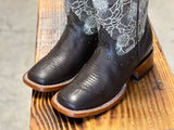 Women’s Brown Leather Boots With Embroidery Shaft