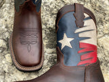 STEEL TOE Men’s Texas Flag Work Leather Boots